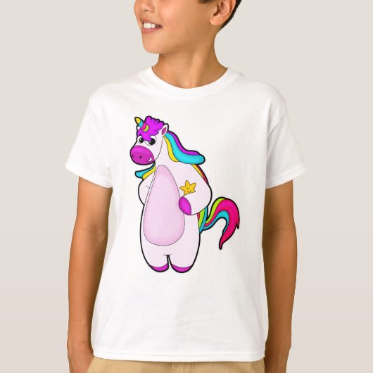 Unicorn met Star T-shirt (Voorkant)