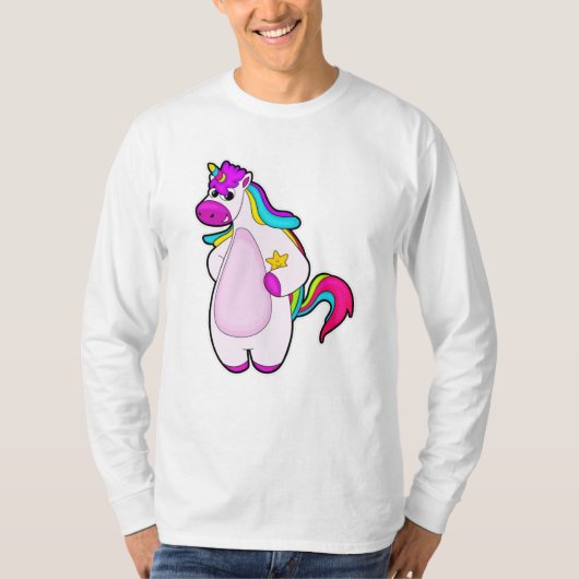 Unicorn met Star T-shirt (Voorkant)