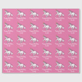 Unicorn met Stars Birthday Name  Cadeaupapier (Vlak)