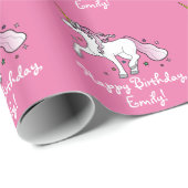 Unicorn met Stars Birthday Name  Cadeaupapier (Rol Hoek)