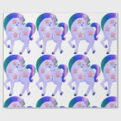 Unicorn met sterren cadeaupapier (Vlak)