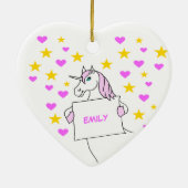 Unicorn met sterren en hart Keramisch Ornament (Achterkant)