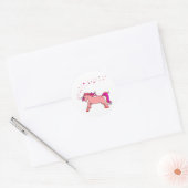 Unicorn met sterren Ronde Sticker (Envelop)