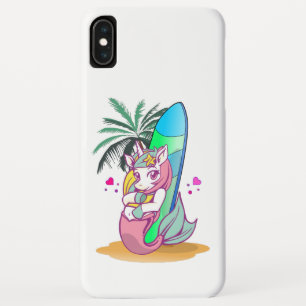 Unicorn met surfboard op het strand Case-Mate iPhone case