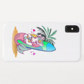 Unicorn met surfboard op het strand Case-Mate iPhone case (Achterkant (horizontaal))