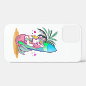 Unicorn met surfboard op het strand Case-Mate iPhone case (Achterkant (horizontaal))