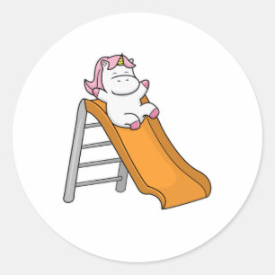 Unicorn met Swing Ronde Sticker