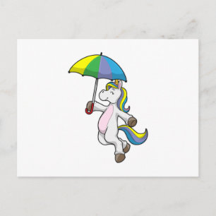 Unicorn met Umbrella Briefkaart