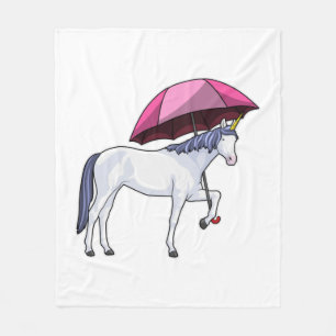 Unicorn met Umbrella Fleece Deken