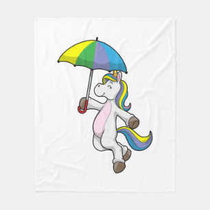 Unicorn met Umbrella Fleece Deken
