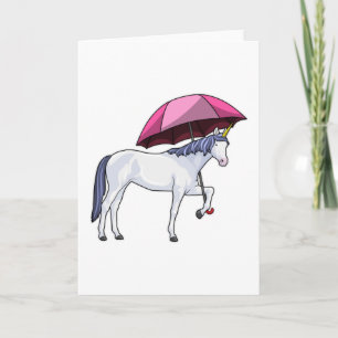 Unicorn met Umbrella Kaart