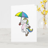 Unicorn met Umbrella Kaart (Gele Bloem)