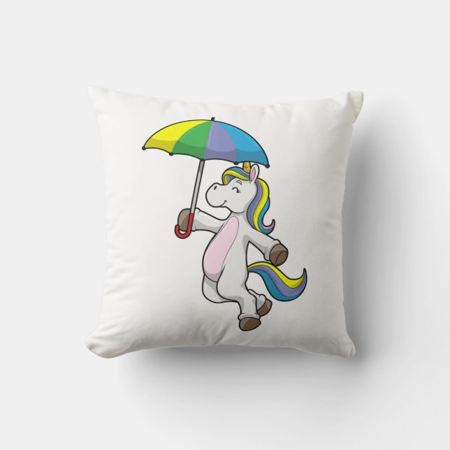 Unicorn met Umbrella Kussen (Voorkant)
