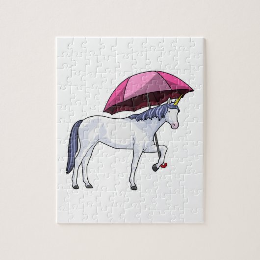 Unicorn met Umbrella Legpuzzel (Verticaal)