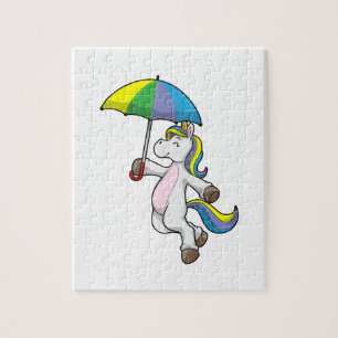 Unicorn met Umbrella Legpuzzel