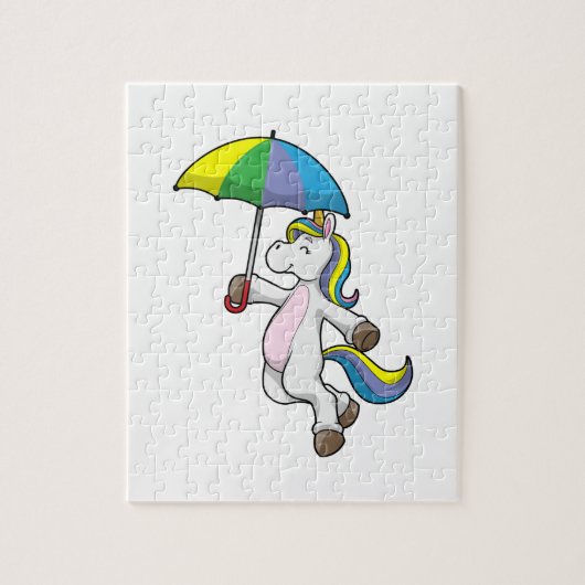 Unicorn met Umbrella Legpuzzel (Verticaal)