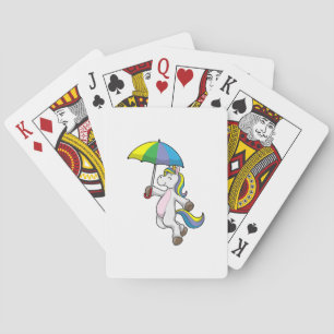 Unicorn met Umbrella Pokerkaarten