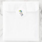 Unicorn met Umbrella Ronde Sticker (Tas)