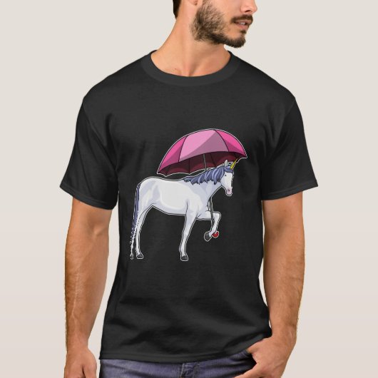 Unicorn met Umbrella T-shirt (Voorkant)