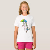 Unicorn met Umbrella T-shirt (Voorkant volledig)