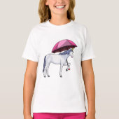 Unicorn met Umbrella T-shirt (Voorkant)