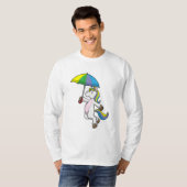 Unicorn met Umbrella T-shirt (Voorkant volledig)