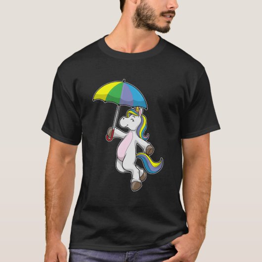 Unicorn met Umbrella T-shirt (Voorkant)