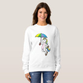 Unicorn met Umbrella Trui (Voorkant volledig)
