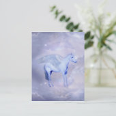 Unicorn met vleugelfantasie briefkaart (Staand voorkant)