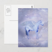 Unicorn met vleugelfantasie briefkaart (Voorkant / Achterkant)