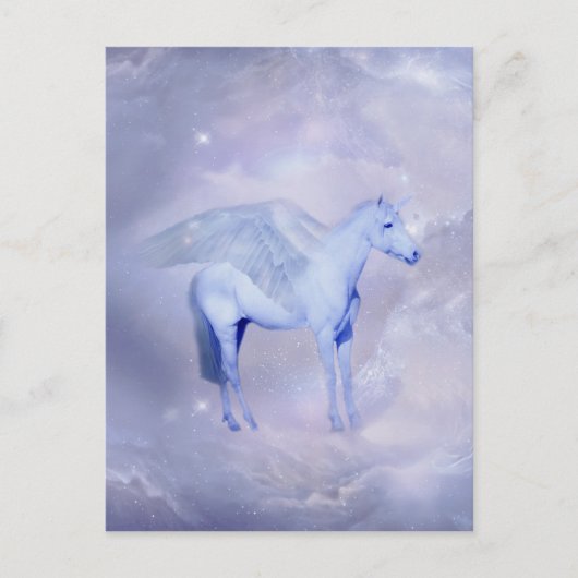 Unicorn met vleugelfantasie briefkaart (Voorkant)