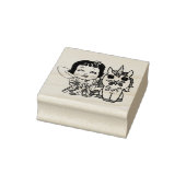 unicorn met vlinder op neus rubberstempel (Stempel)