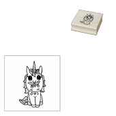 unicorn met vlinder op neus rubberstempel (Gestempeld)