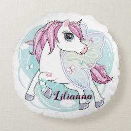 Unicorn met vlindervleugels rond kussen