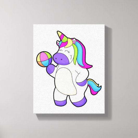 Unicorn met volleybal canvas afdruk (Voorkant)