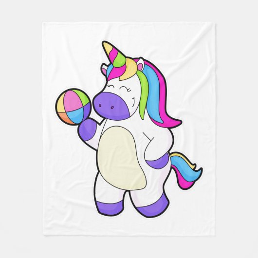 Unicorn met volleybal fleece deken (Voorkant)