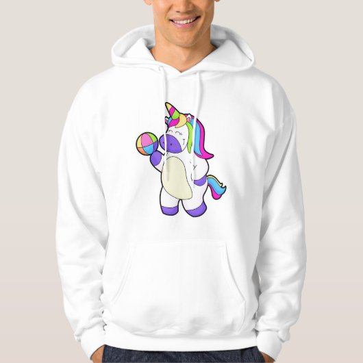 Unicorn met volleybal hoodie (Voorkant)