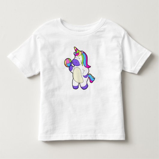 Unicorn met volleybal kinder shirts (Voorkant)