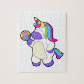 Unicorn met volleybal legpuzzel (Verticaal)