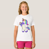Unicorn met volleybal t-shirt (Voorkant volledig)