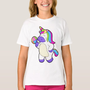 Unicorn met volleybal t-shirt