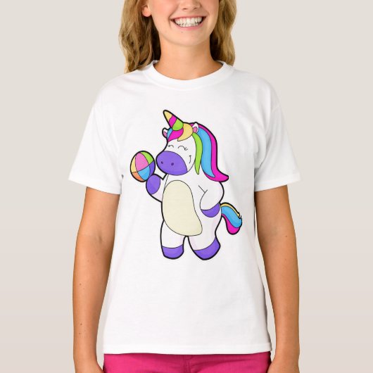 Unicorn met volleybal t-shirt (Voorkant)
