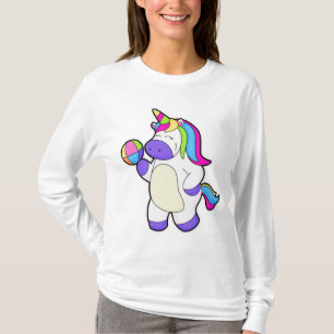 Unicorn met volleybal t-shirt