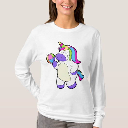 Unicorn met volleybal t-shirt (Voorkant)