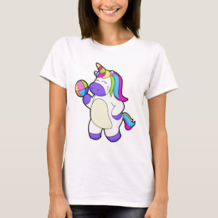 Unicorn met volleybal t-shirt