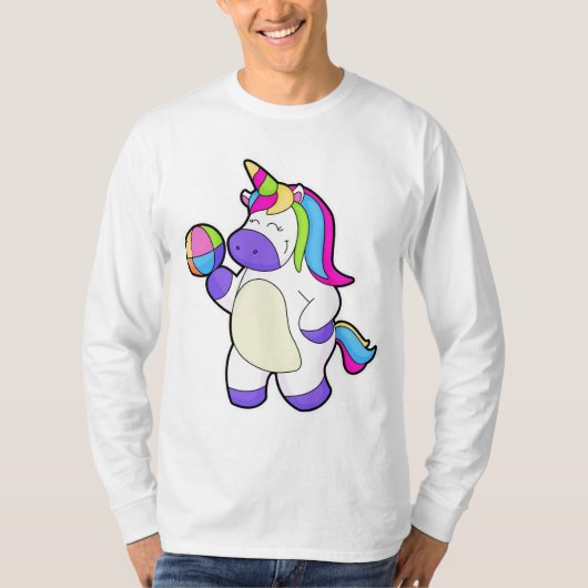 Unicorn met volleybal t-shirt (Voorkant)