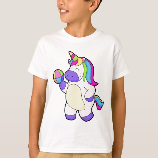 Unicorn met volleybal t-shirt (Voorkant)