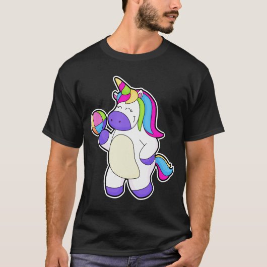 Unicorn met volleybal t-shirt (Voorkant)