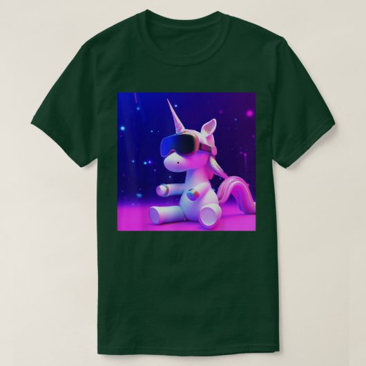 Unicorn met vr bril Cute Unicorn Lovers T-shirt (Design voorkant)