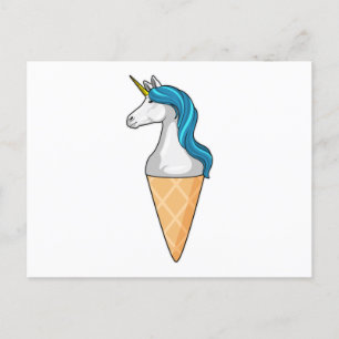 Unicorn met wafelijs briefkaart